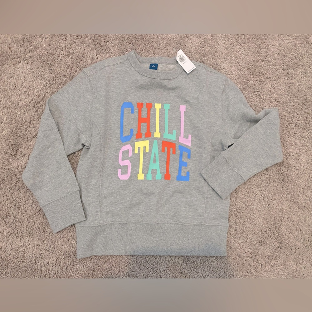 Old Navy “Chill State” sweatshirt kids small 6-7 NWT